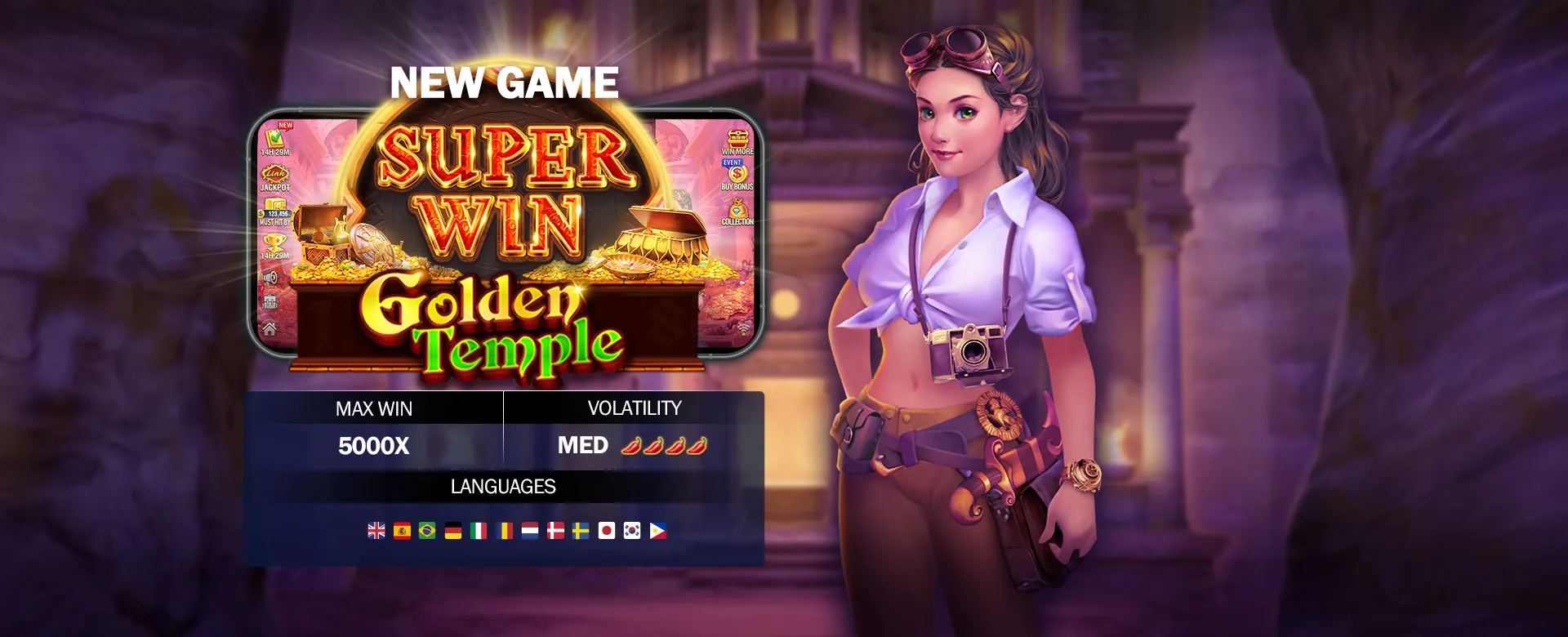 Vibrant Slotvip online casino lobby with gold and black theme